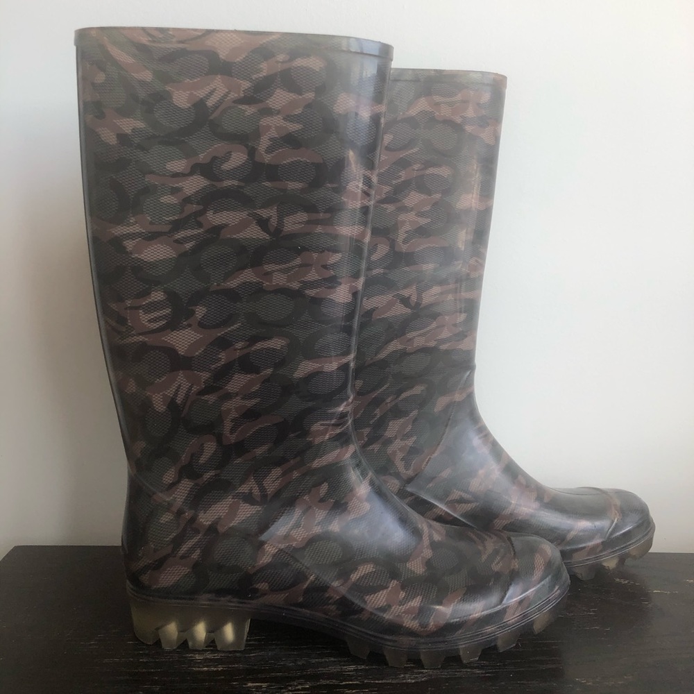 Coach Tall Camouflage Rain Boots